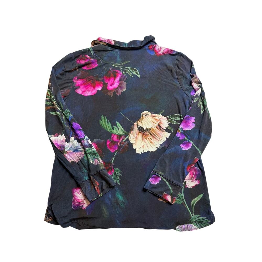 Soma Cool Nights Dark Floral Pajama Set M Romantic Whimsigoth Lounge - Picture 4 of 8